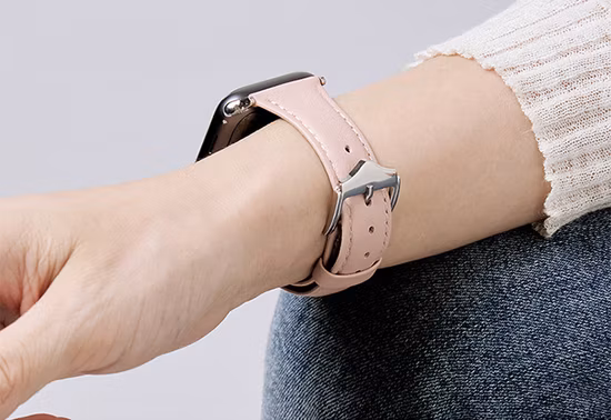 Individuelles Logo-Uhrenzubehör, hochwertiges Korkodilband, echtes Lederarmband für Männer und Frauen am Handgelenk der Apple Watch