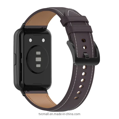für Huawei Watch Fit 2, verstellbares echtes PU-Leder-Smartwatch-Armband