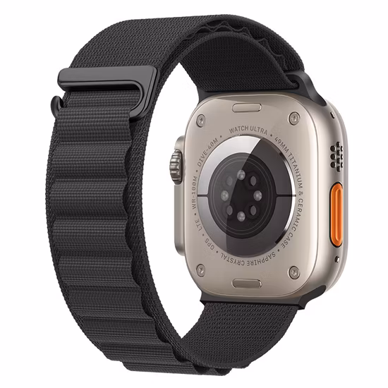 Neu eingetroffene elastische Nylonbänder mit Alpine Loop für die Apple Watch