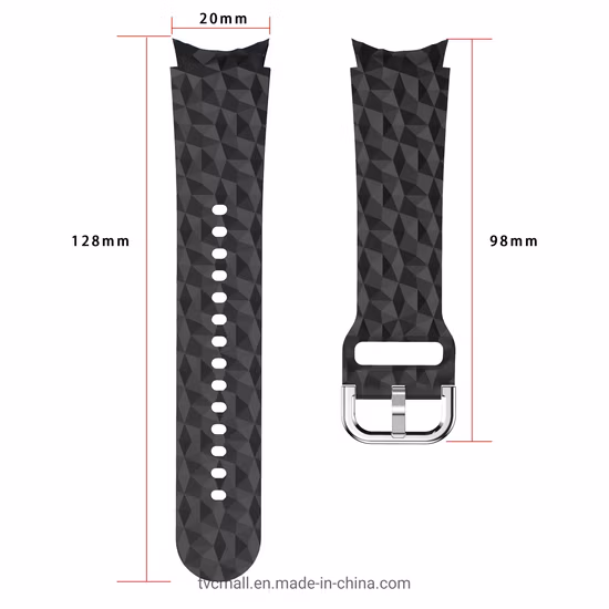 Uhrenarmband mit Rautenmuster, weiches Silikon, Sport-Armband für Samsung Galaxy Watch 4 40 mm/44 mm/Watch 4 Classic 42 mm/46 mm/Watch 5 40 mm/44 mm